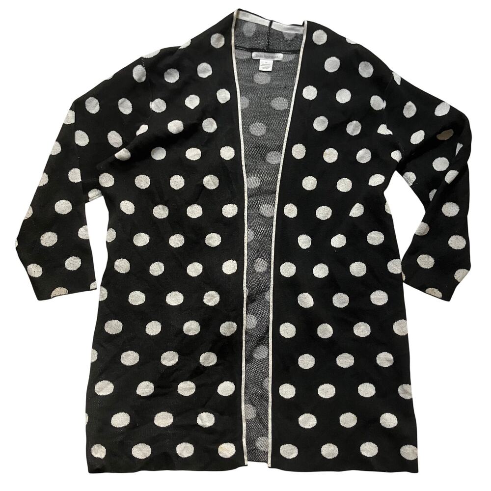 Bella Rodriguez 2X Black White Polka Dot Knit Top Plus Size Retro Chic Casual